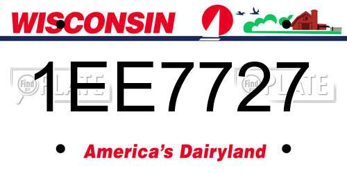 1EE7727 Wisconsin License Plate