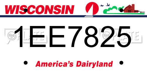 1EE7825 Wisconsin License Plate