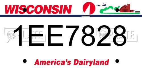 1EE7828 Wisconsin License Plate