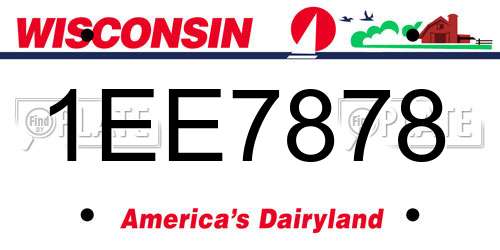 1EE7878 Wisconsin License Plate