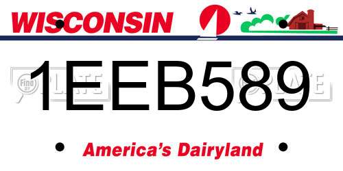 1EEB589 Wisconsin License Plate