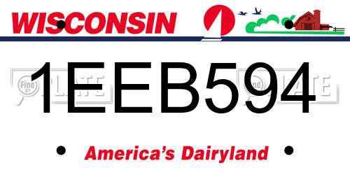 1EEB594 Wisconsin License Plate