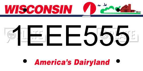 1EEE555 Wisconsin License Plate