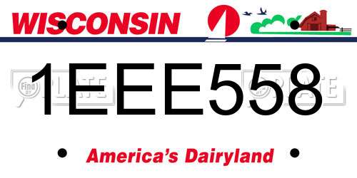1EEE558 Wisconsin License Plate