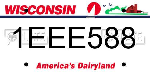 1EEE588 Wisconsin License Plate