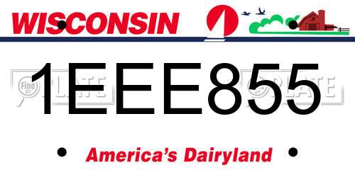 1EEE855 Wisconsin License Plate
