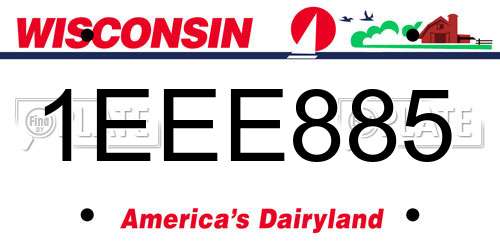 1EEE885 Wisconsin License Plate
