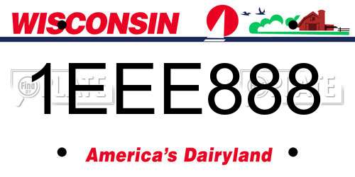 1EEE888 Wisconsin License Plate