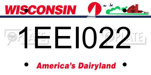 1EEI022 Wisconsin License Plate