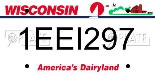 1EEI297 Wisconsin License Plate