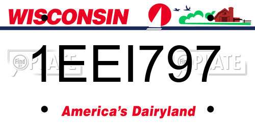 1EEI797 Wisconsin License Plate