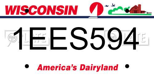 1EES594 Wisconsin License Plate