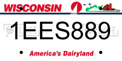 1EES889 Wisconsin License Plate