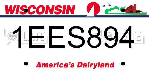 1EES894 Wisconsin License Plate
