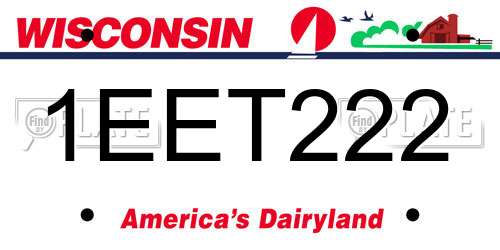 1EET222 Wisconsin License Plate