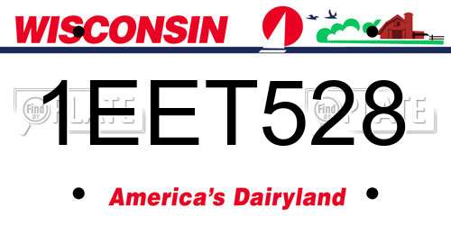 1EET528 Wisconsin License Plate