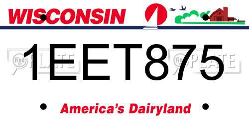 1EET875 Wisconsin License Plate