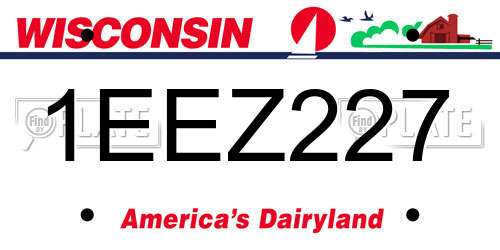1EEZ227 Wisconsin License Plate