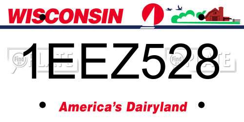 1EEZ528 Wisconsin License Plate