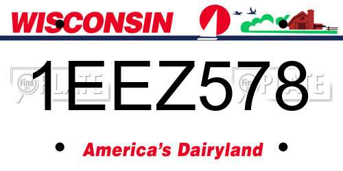 1EEZ578 Wisconsin License Plate