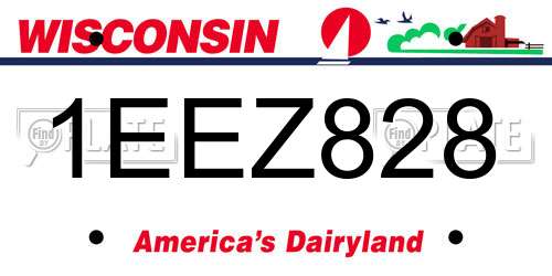 1EEZ828 Wisconsin License Plate