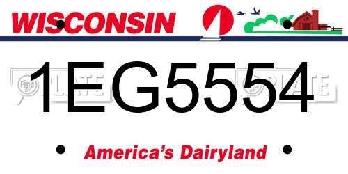 1EG5554 Wisconsin License Plate