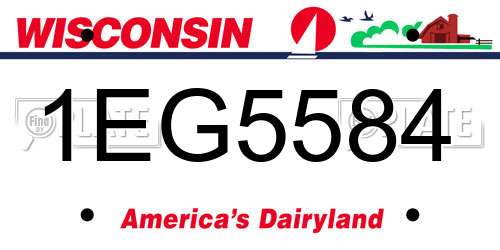 1EG5584 Wisconsin License Plate