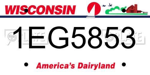1EG5853 Wisconsin License Plate