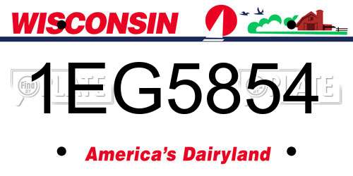 1EG5854 Wisconsin License Plate