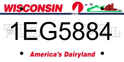 1EG5884 Wisconsin License Plate