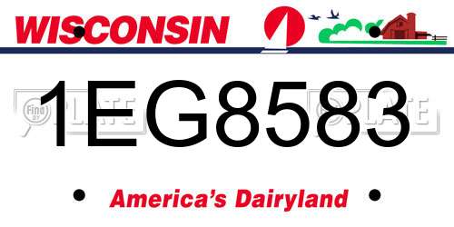 1EG8583 Wisconsin License Plate