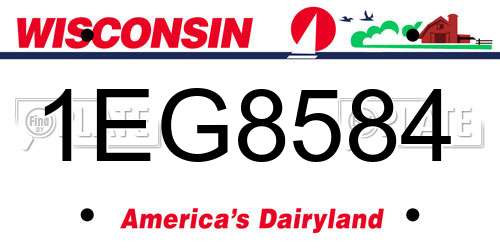 1EG8584 Wisconsin License Plate
