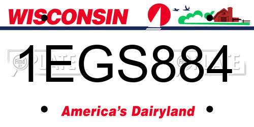1EGS884 Wisconsin License Plate