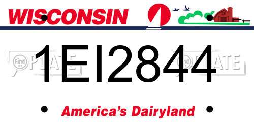 1EI2844 Wisconsin License Plate