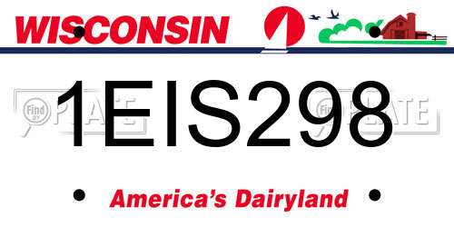 1EIS298 Wisconsin License Plate