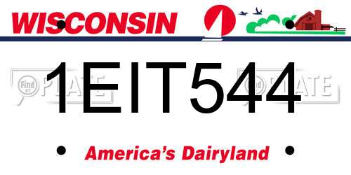 1EIT544 Wisconsin License Plate