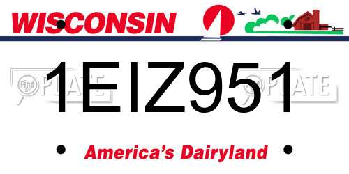 1EIZ951 Wisconsin License Plate