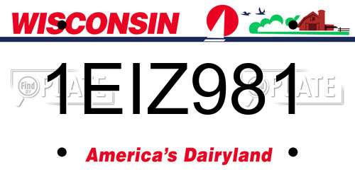 1EIZ981 Wisconsin License Plate