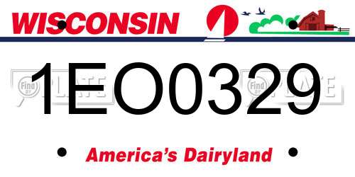 1EO0329 Wisconsin License Plate