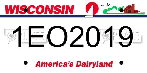 1EO2019 Wisconsin License Plate