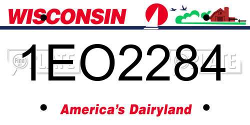 1EO2284 Wisconsin License Plate