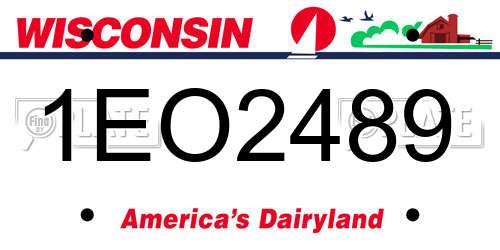 1EO2489 Wisconsin License Plate