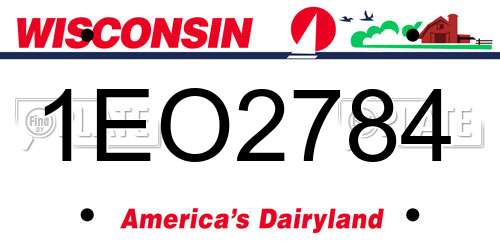 1EO2784 Wisconsin License Plate