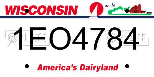 1EO4784 Wisconsin License Plate