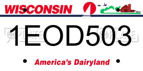 1EOD503 Wisconsin License Plate