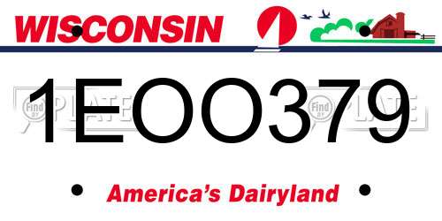 1EOO379 Wisconsin License Plate