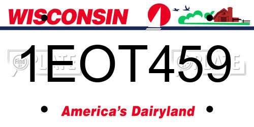 1EOT459 Wisconsin License Plate