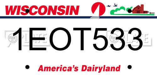 1EOT533 Wisconsin License Plate