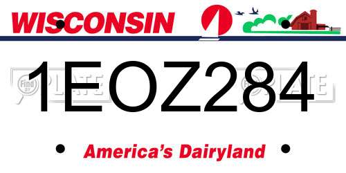 1EOZ284 Wisconsin License Plate