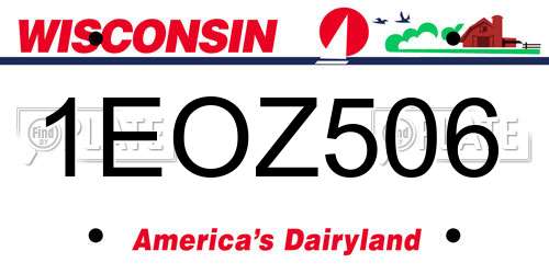 1EOZ506 Wisconsin License Plate